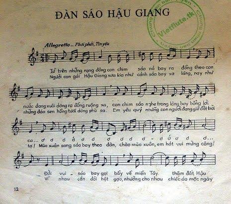 Sheet nhạc Đàn Sáo Hậu Giang